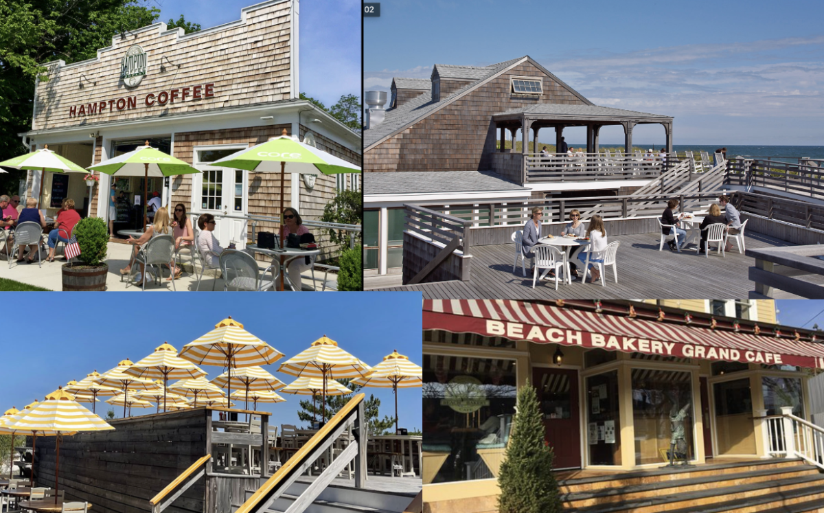 L-R: Hampton Coffee Company, Quogue Beach Club, Quantuck Beach Club, and WHB Beach Bakery
